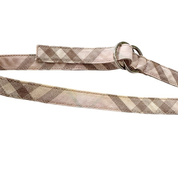 Burberry Womens Light Pink Novacheck Plaid Fabric
Skinny D Ring Belt Size 28 - Picture 10 of 10